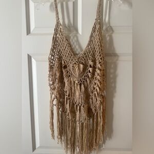 Ekouaer Macrame Fringe Bag
